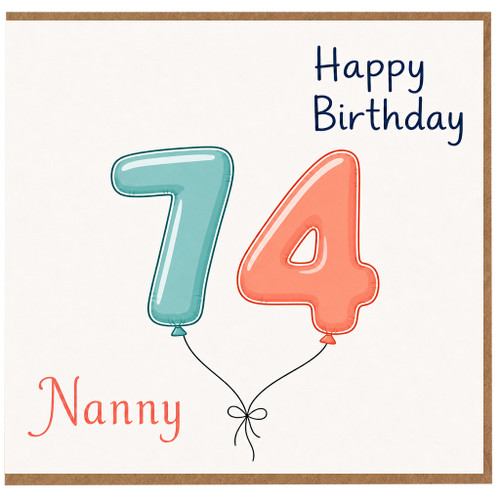 Nanny 74th Birthday Card