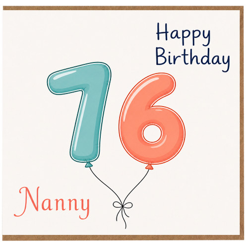 Nanny 76th Birthday Card