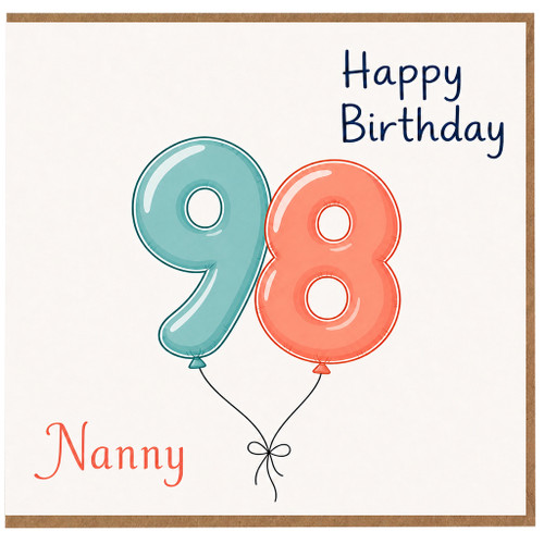 Nanny 98th Birthday Card