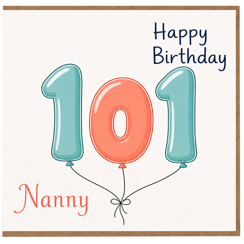 Nanny 101st Birthday Card