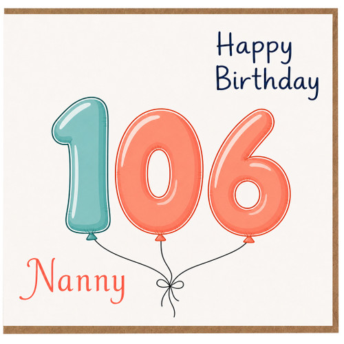 Nanny 106th Birthday Card