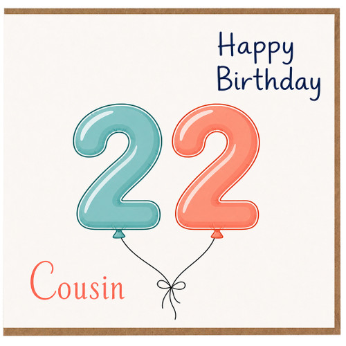 Cousin 22nd Birthday Card