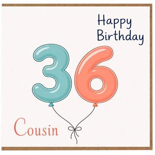 36th Birthday Card for Cousin