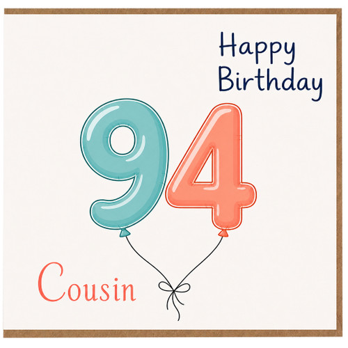 94th Birthday Card for Cousin, Happy Birthday Cousin Card