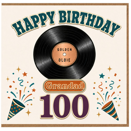 100th Birthday Card for Grandad, Golden Oldie Happy Birthday Card