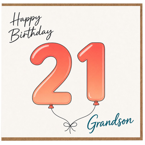 21st Birthday Card for Grandson