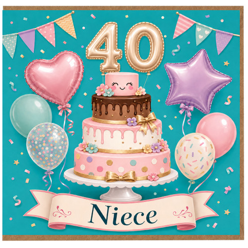 Niece 40th Birthday Card