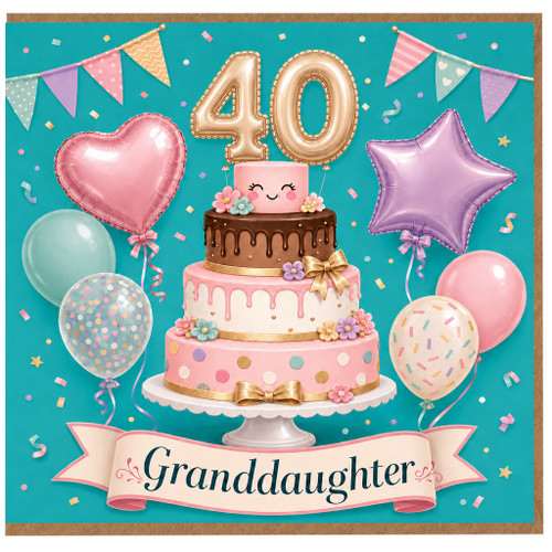 Granddaughter 40th Birthday Card