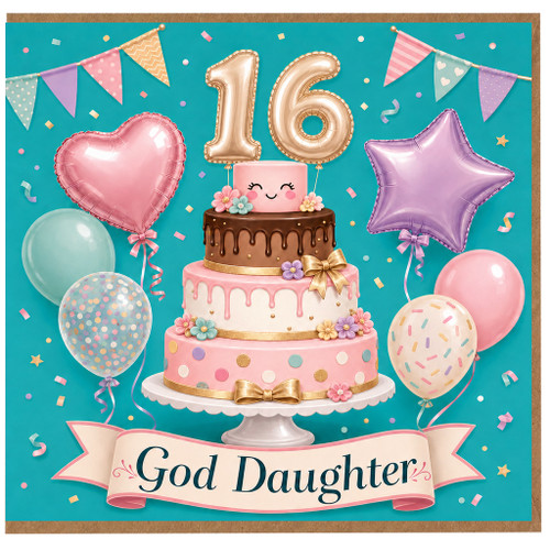 God Daughter 16th Birthday Card