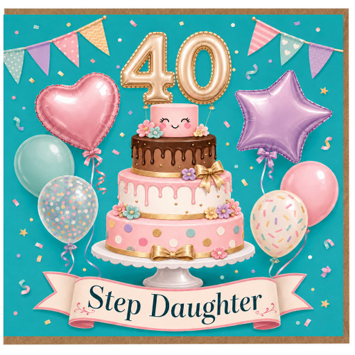 Step Daughter 40th Birthday Card