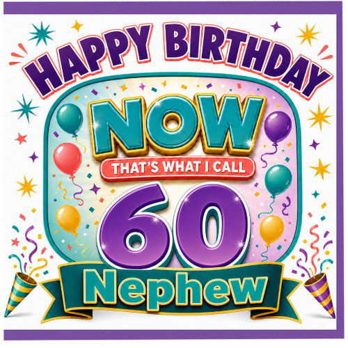 Nephew 60th Birthday Card, Happy Birthday Now That’s What I Call 60 Card
