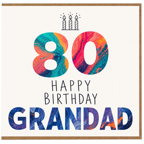 80th Birthday Card Grandad Happy Birthday Card