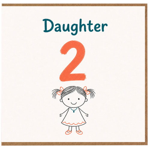 Daughter 2nd Birthday Card