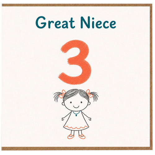 Great Niece 3rd Birthday Card