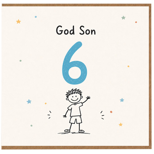 God Son 6th Birthday Card