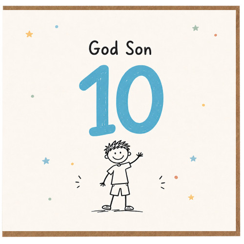 10th Birthday Card for God Son