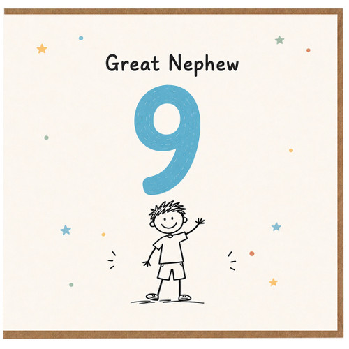 Great Nephew 9th Birthday Card