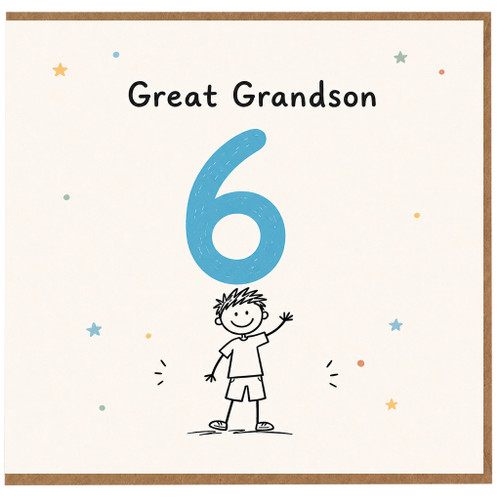 Great Grandson 6th Birthday Card