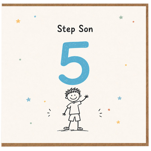 Step Son 5th Birthday Card