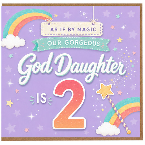 God Daughter 2nd Birthday Card