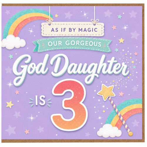 God Daughter 3rd Birthday Card