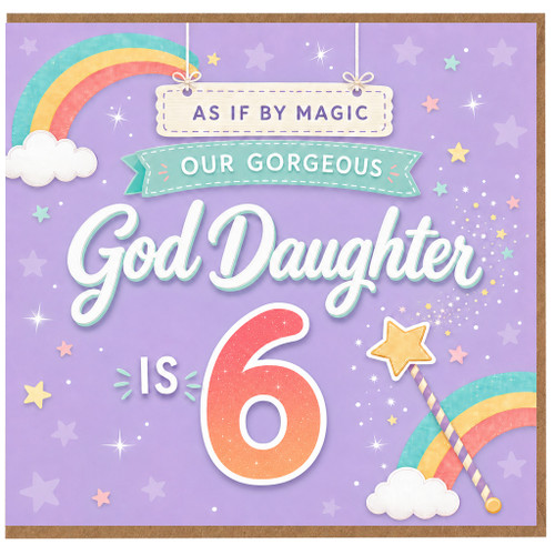 God Daughter 6th Birthday Card
