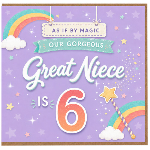 6th Birthday Card for Great Niece