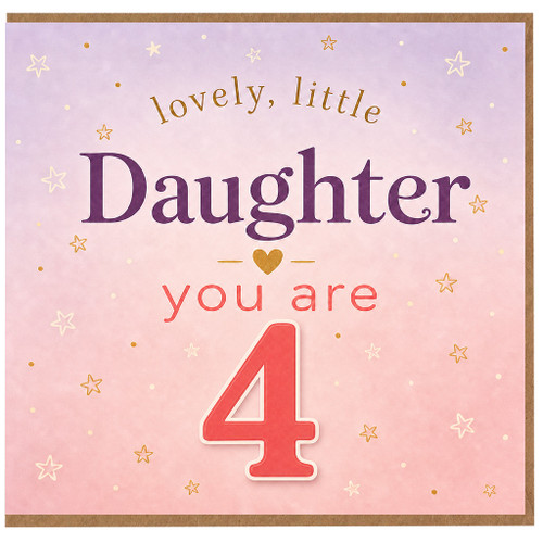 4th Birthday Card for Daughter, Lovely Little Daughter You Are 4
