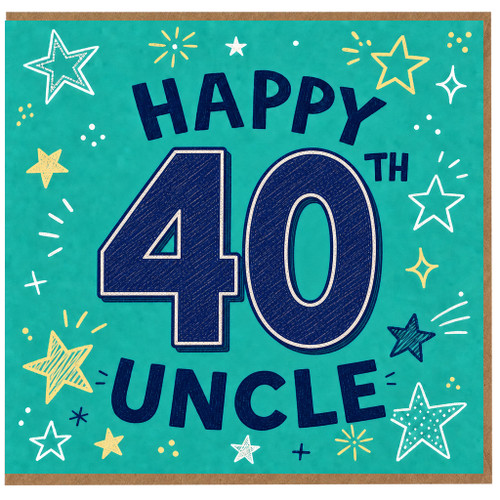 40th Birthday Uncle Card, Happy 40th Birthday Uncle Card