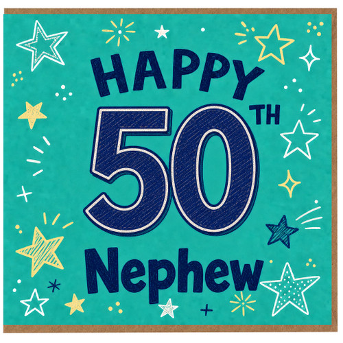 50th Birthday Nephew Card