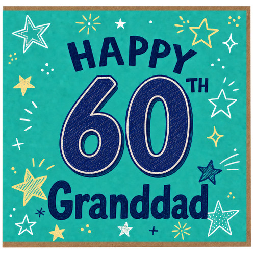 Granddad 60th Birthday Card, Happy 60th Grandad Card