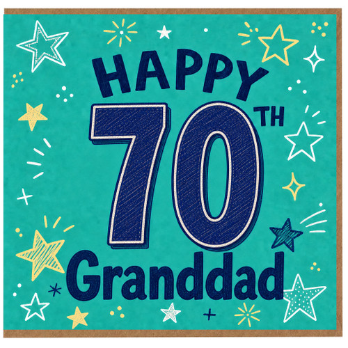 70th Birthday Card for Granddad, Happy 70th Granddad Card