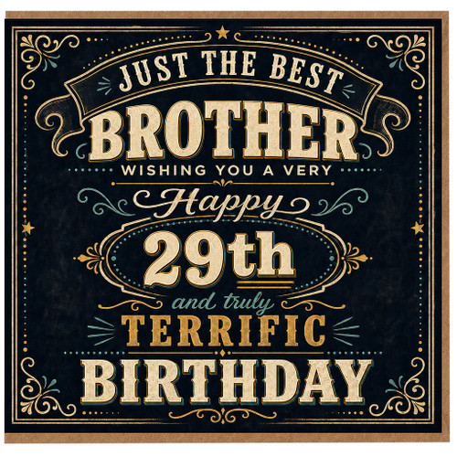 Brother 29th Birthday Card