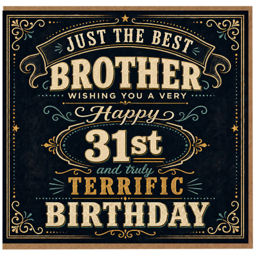 31st Birthday Card Brother - Happy 31st Birthday Brother Card