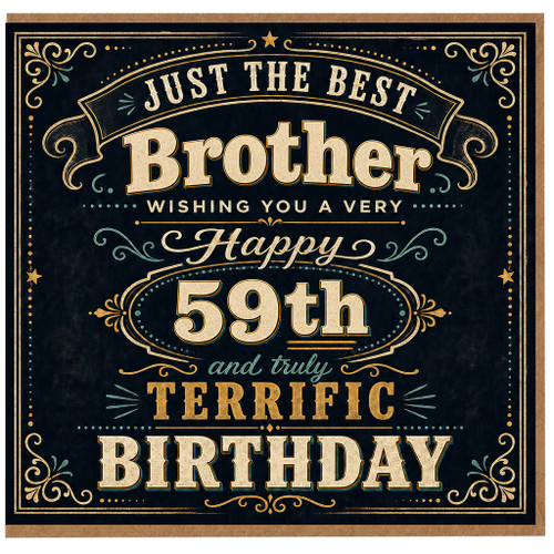 Brother 59th Birthday Card - Just the Best Brother Happy Birthday Card