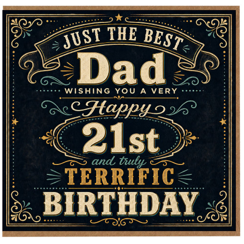 21st Birthday Card for Dad, Just the Best Dad Happy 21st Birthday Card