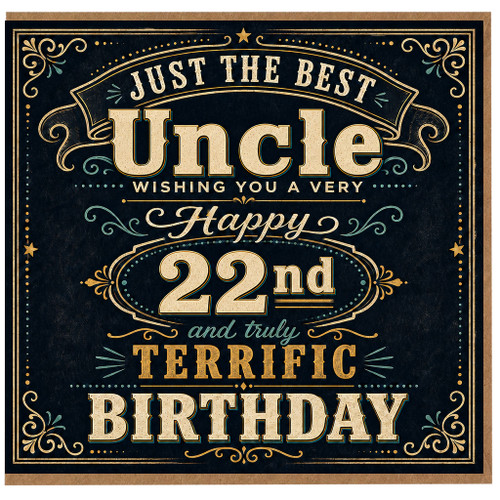 22nd Birthday Card for Uncle, Just the Best Uncle Happy Birthday