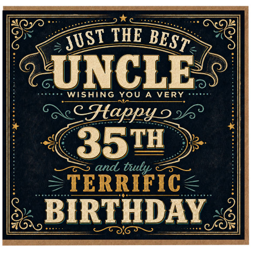 35th Birthday Card for Uncle, Just the Best Uncle Happy Birthday Card