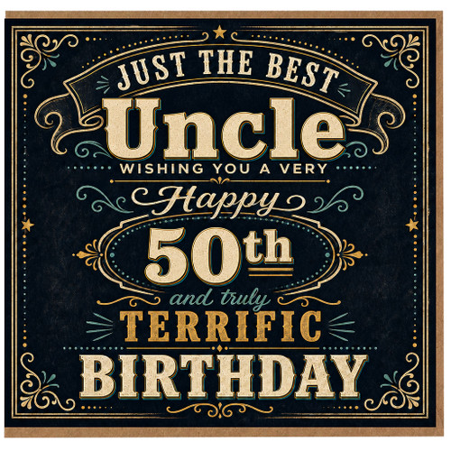 Uncle 50th Birthday Card, Just the Best Uncle Happy 50th Birthday Card