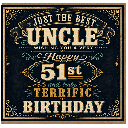 Uncle 51st Birthday Card