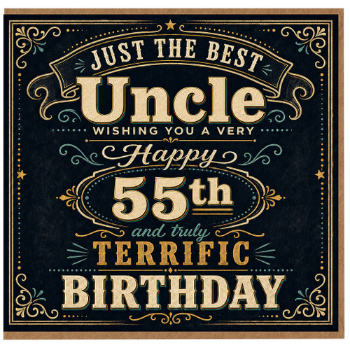 55th Birthday Uncle Card, Just the Best Uncle Happy 55th Birthday Card