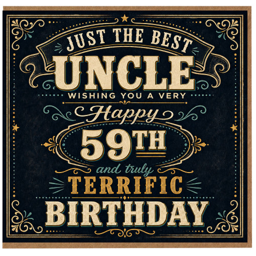 Uncle 59th Birthday Card, Just the Best Uncle Birthday Card