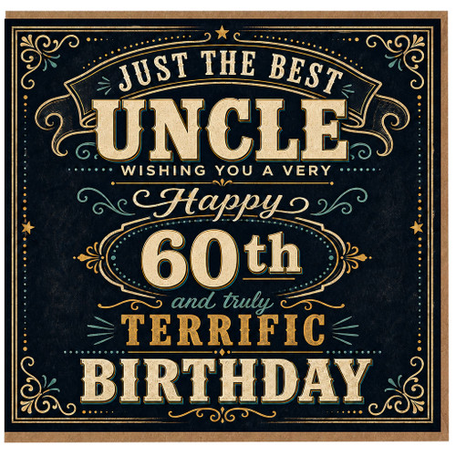 Uncle 60th Birthday Card, Just the Best Uncle Happy 60th Birthday Card