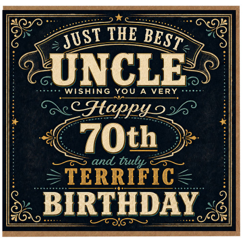 Uncle 70th Birthday Card, Happy 70th Birthday Card for Uncle