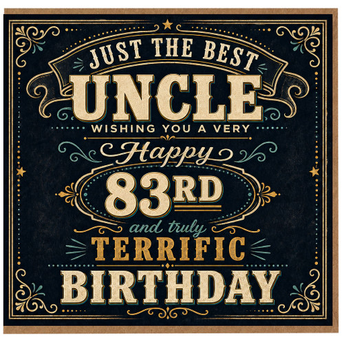 83rd Birthday Card for Uncle, Just the Best Uncle Birthday Card