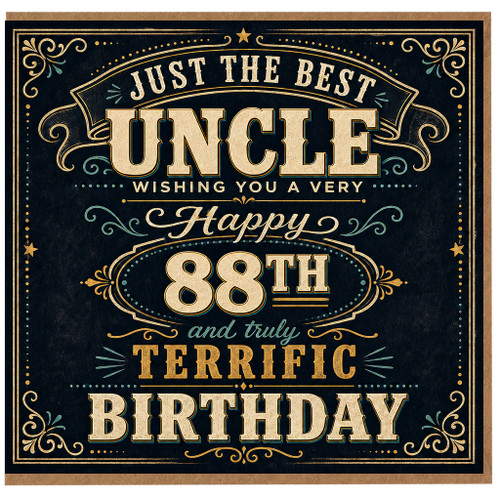 88th Birthday Card for Uncle, Just the Best Uncle Happy 88th Birthday Card