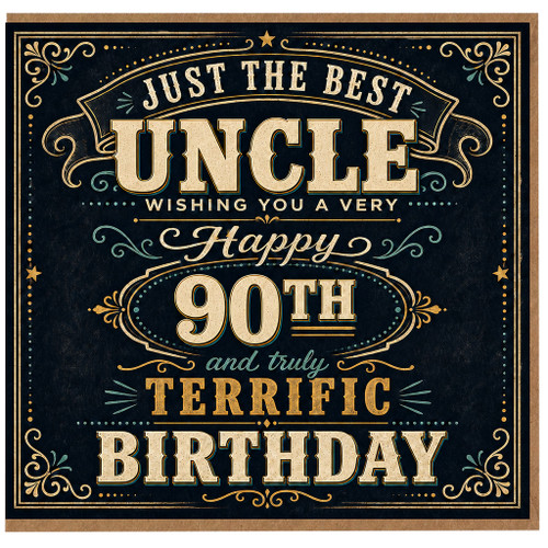 Uncle 90th Birthday Card, Just the Best Uncle Happy 90th Birthday Card