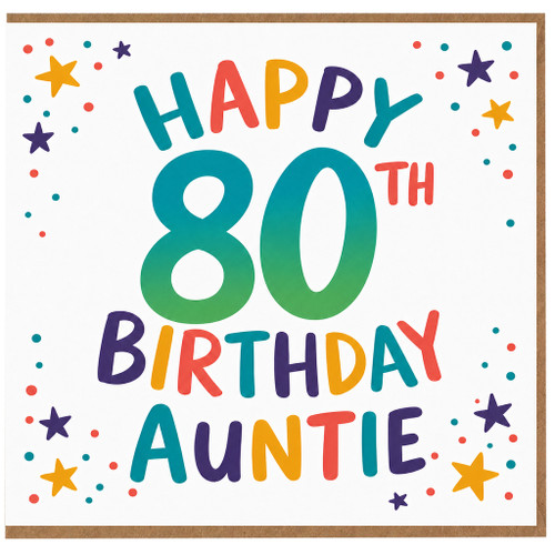 80th Birthday Card for Auntie, Happy Birthday Auntie Card