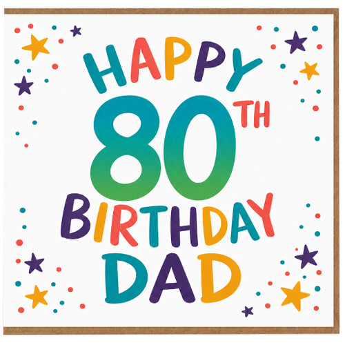 80th Birthday Dad Card, Happy 80th Birthday Dad Card