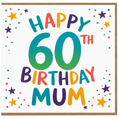 60th Birthday Card for Mum, Happy 60th Birthday Mum Card